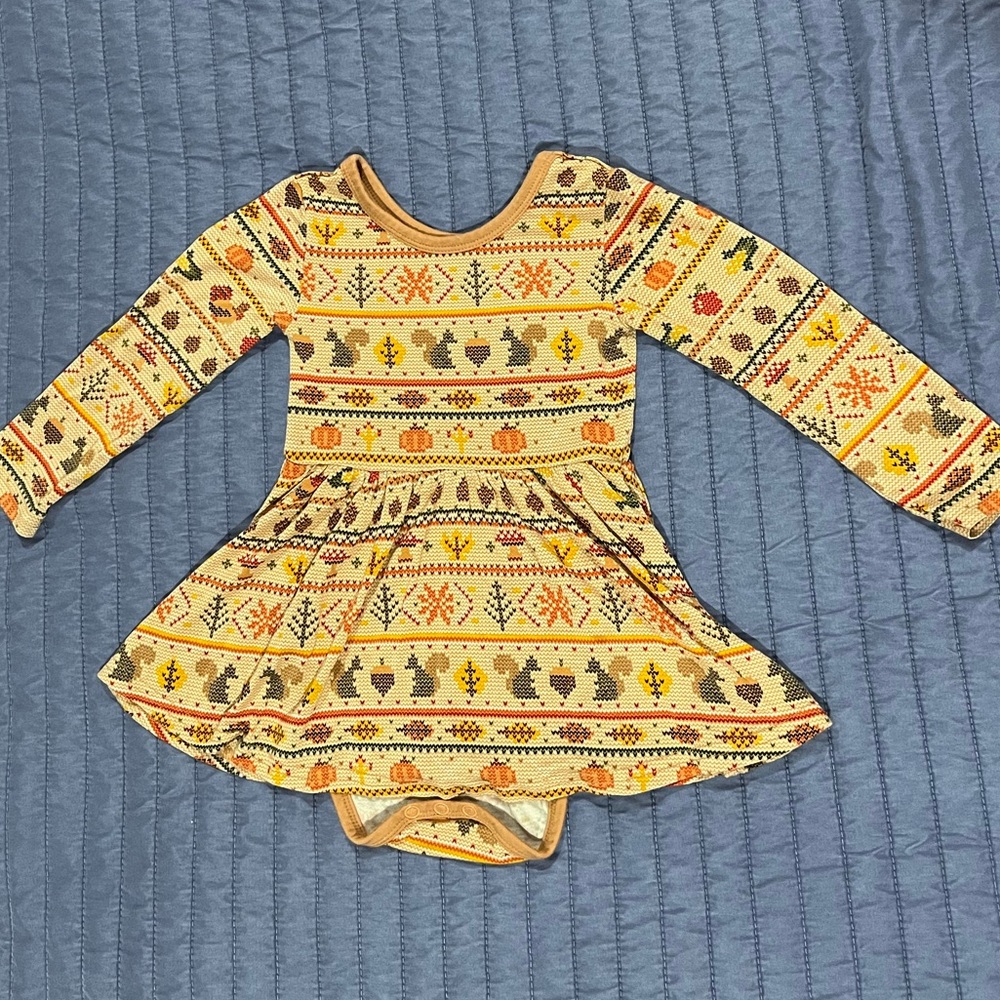 Little Sleepies Harvest Fair Isle Twirl Dress